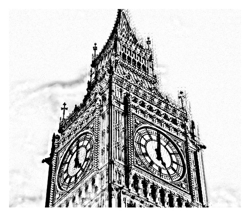 500x435 Sketch Big Ben, London Rituparna Choudhury - Big Ben London Sketch