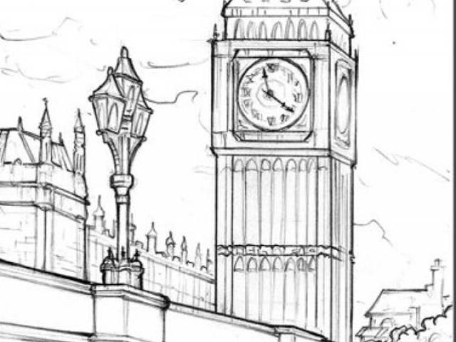 640x480 Drawn Big Ben London Sketch 15 - Big Ben London Sketch