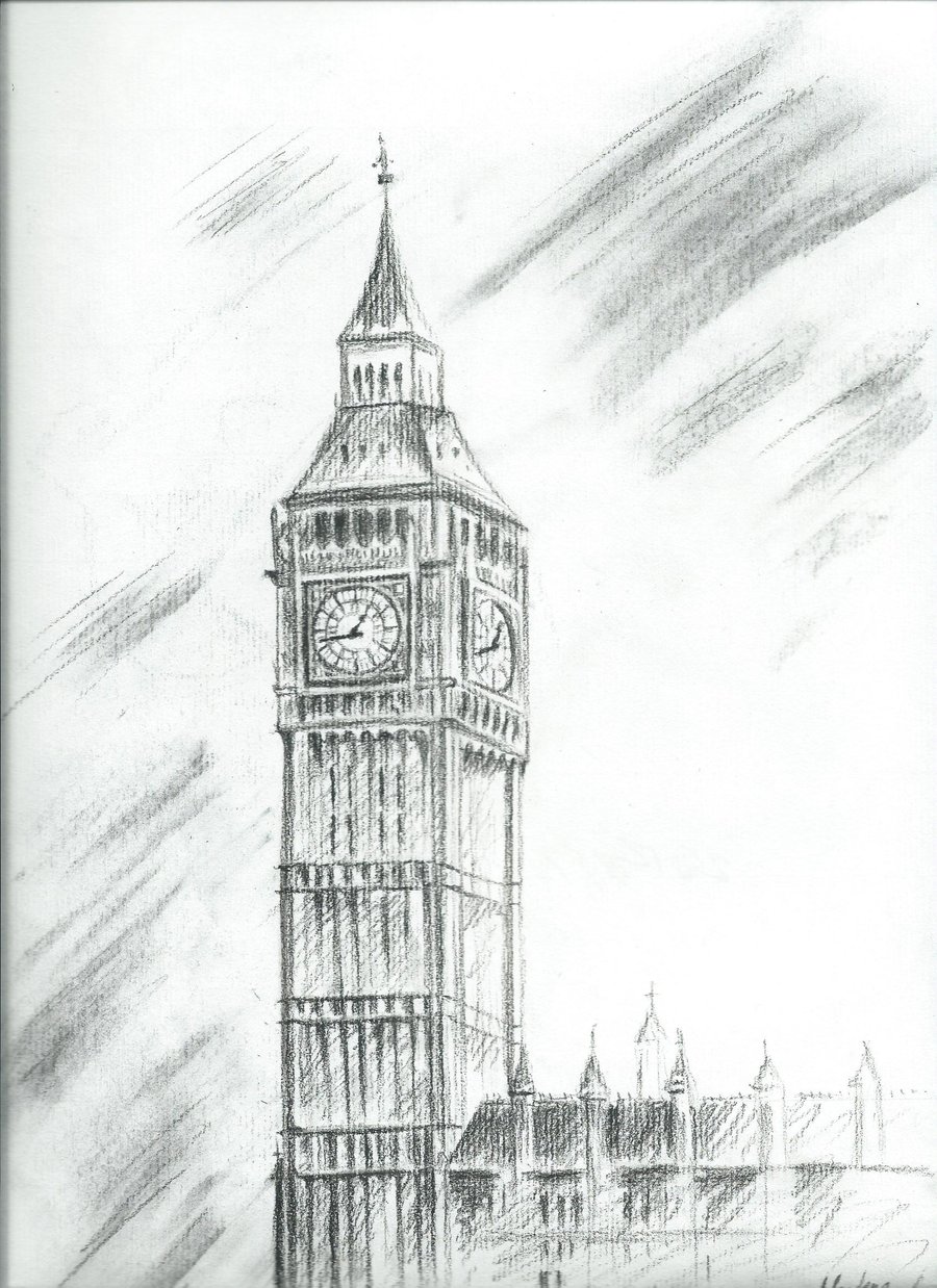 Biggest drawing. Англия Биг Бен скетч. Башня Биг Бен для срисовки. Достопримечательности Англии часы Биг Бен. Биг Бен в Лондоне для срисовки.