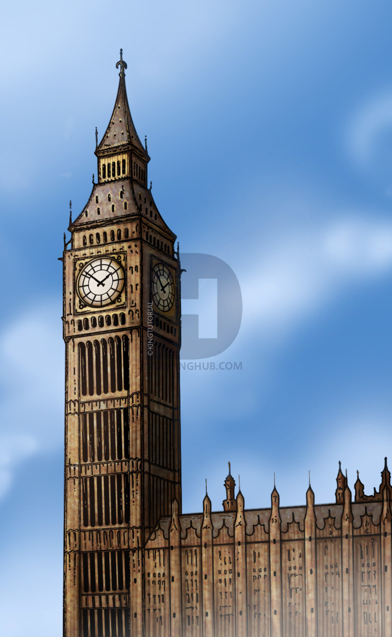 783x1272 How To Draw Big Ben, Step By Step, Drawing Guide, By Kingtutorial - Big Ben Sketch
