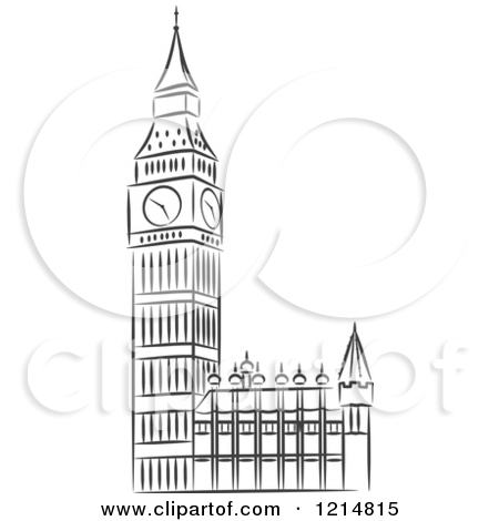 450x470 Big Ben Clipart Line Drawing - Big Ben Sketch
