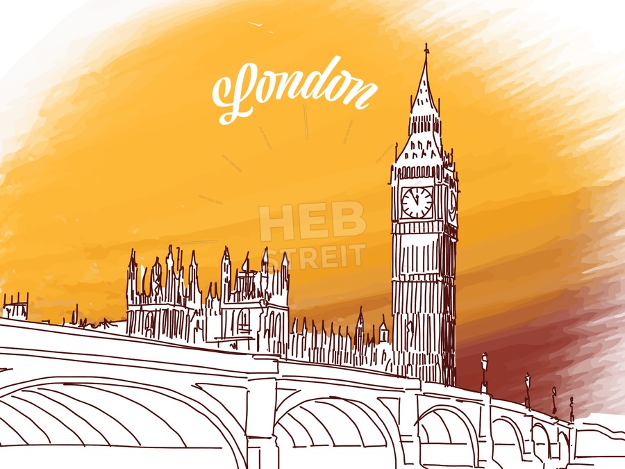 900x675 Sketch Of Big Ben In London Hebstreits - Big Ben Sketch