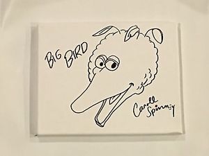 300x225 Caroll Spinney Signed 8x10 Big Bird Canvas Sketch Drawing Proof - Big Bird Sketch