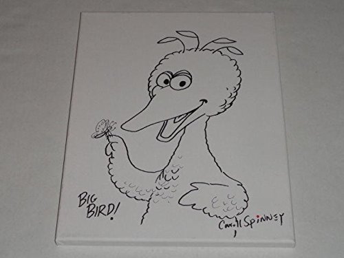 500x375 Caroll Spinney Signed 11x14 Big Bird Canvas Sketch Drawing Proof - Big Bird Sketch