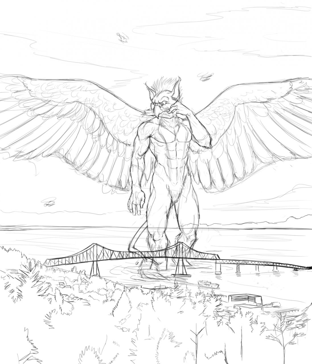 1096x1280 Big Bird Sketch By Zulu - Big Bird Sketch