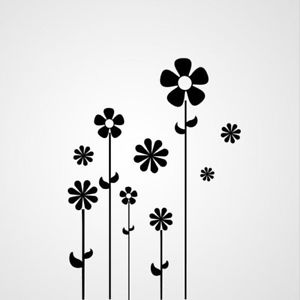 300x300 Flowers Sketch Big Sizes Reusable Stencil Wall Decor Shabby Kids - Big Flower Sketch