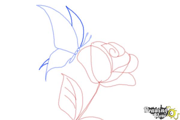 600x400 How To Draw A Butterfly On A Flower - Big Flower Sketch