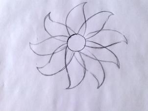 302x227 How To Draw How To Draw A Flower - Big Flower Sketch