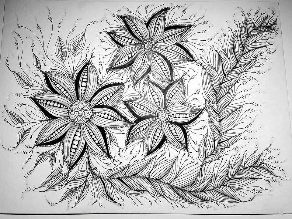 960x722 Tangled Flower Tutorial My Tangled Adventures - Big Flower Sketch