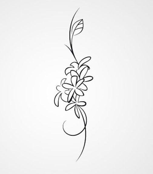 505x576 Bunch Of Flower Sketch Big Amp Small Sizes Colour Wall Sticker - Big Flower Sketch