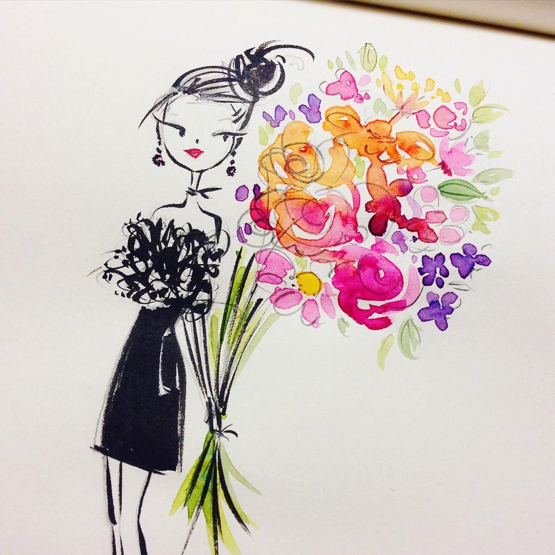 1080x1080 Big Bouquet. - Big Flower Sketch