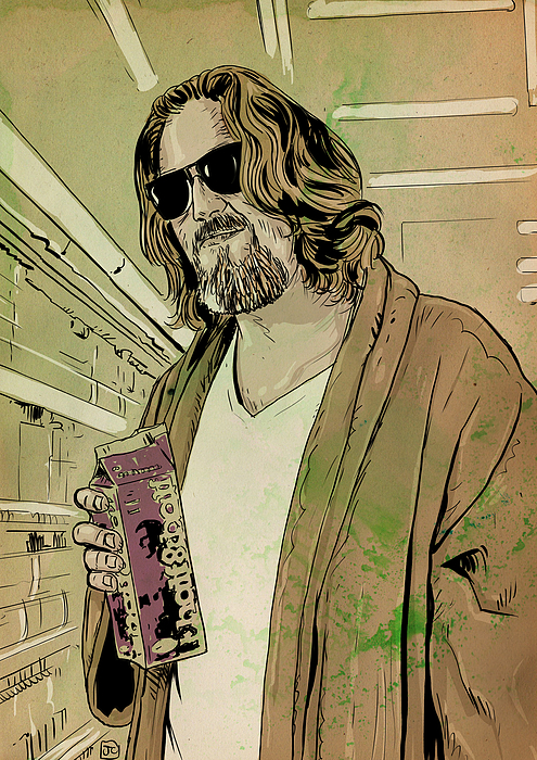 495x700 Dude Lebowski Drawing By Giuseppe Cristiano - Big Lebowski Sketch