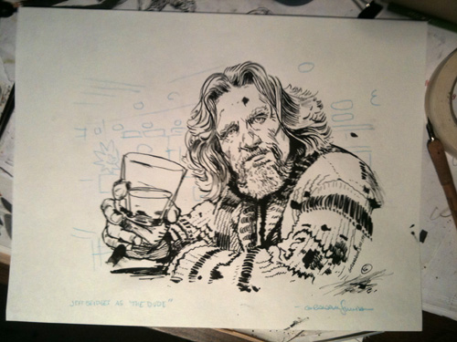 500x375 Graham Smith Illustration Blog The Dude Abides - Big Lebowski Sketch