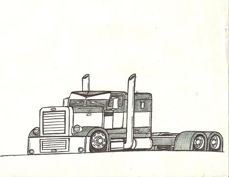 470x364 Pen Amp Ink Drawings Uniquecreations - Big Rig Sketches