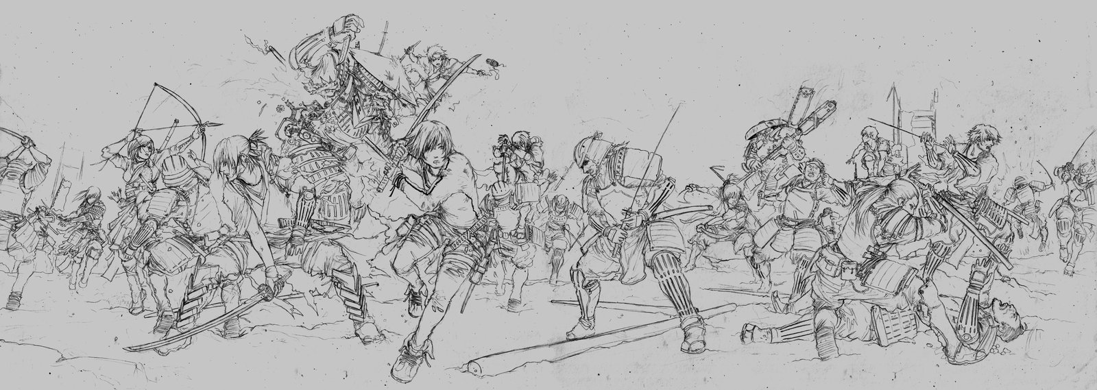 1600x569 Big War Scene Sketch By Sxeven - Big Sketches