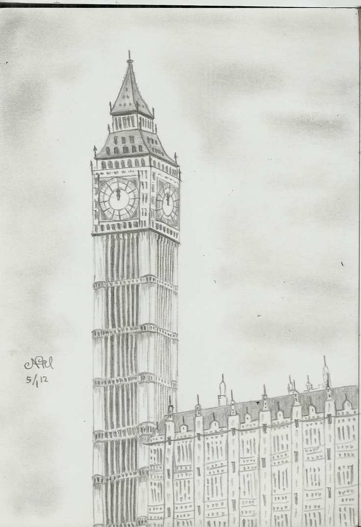 736x1073 New How To Sketch Big Ben - Big Sketches