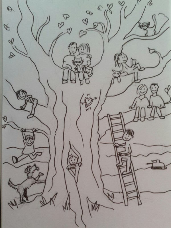 600x800 Personalised Painting Art Blog - Big Tree Sketch