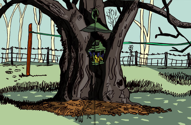 665x437 Sketch Of A Big Tree - Big Tree Sketch