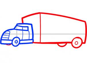 302x219 How To Draw How To Draw A Truck For Kids - Big Truck Sketch