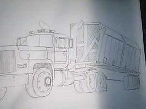 480x360 My,drawings Of Trucks,cars,peterbilts,fords - Big Truck Sketch