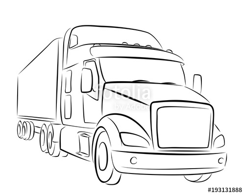 500x399 Sketch Of Big Truck. Stock Image And Royalty Free Vector Files On - Big Truck Sketch