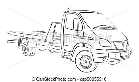 450x266 Sketch Tow Truck. Sketch Of A Big City Tow Truck. - Big Truck Sketch