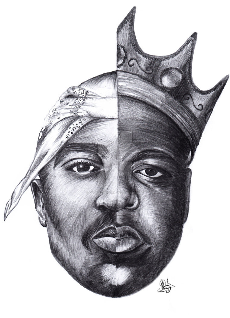761x1050 Drawings Of Tupac - Biggie Sketch
