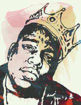 271x350 Biggie Smalls Pop Art Sketch Portrait By Kim Wang - Biggie Smalls Sketch