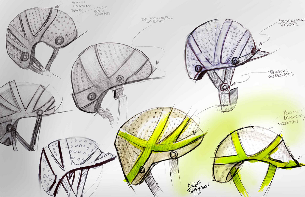 1024x663 Bicycle Helmet Concept Sketches Kyle - Bike Helmet Sketch
