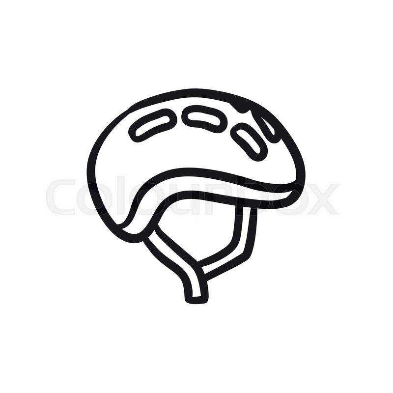 800x800 Bicycle Helmet Vector Sketch Icon Isolated On Background. Hand - Bike Helmet Sketch