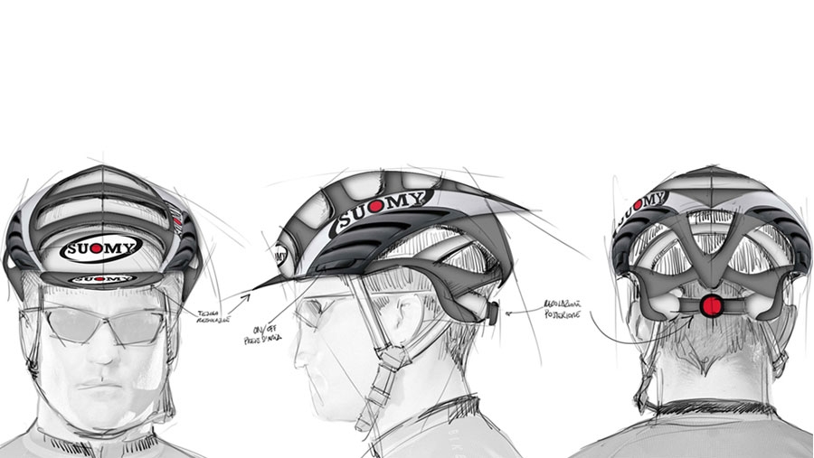 900x507 Gun Wind The First Racing Cycle Helmet - Bike Helmet Sketch