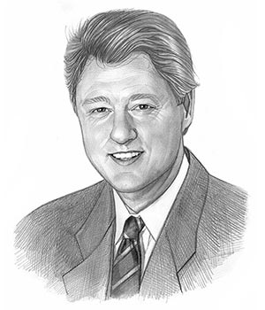 300x350 Bill Clinton Impeachment Us History For Kids - Bill Clinton Sketch
