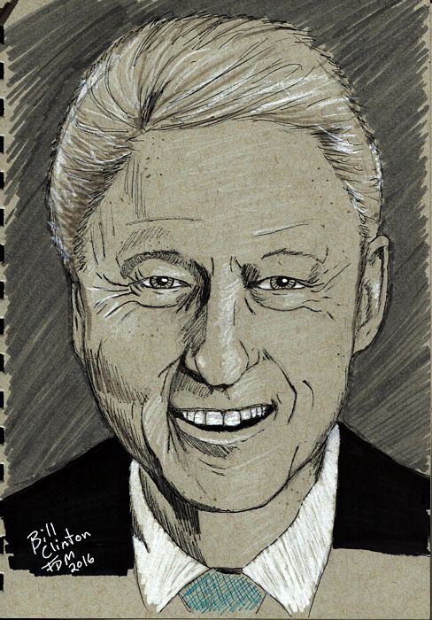 488x700 Here I Did An Ink Sketch Of Bill Clinton. 2016 Inktober - Bill Clinton Sketch