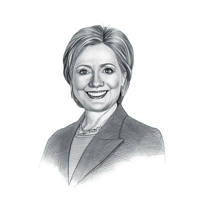 400x436 Hillary Clinton Interesting Facts For Kids - Bill Clinton Sketch