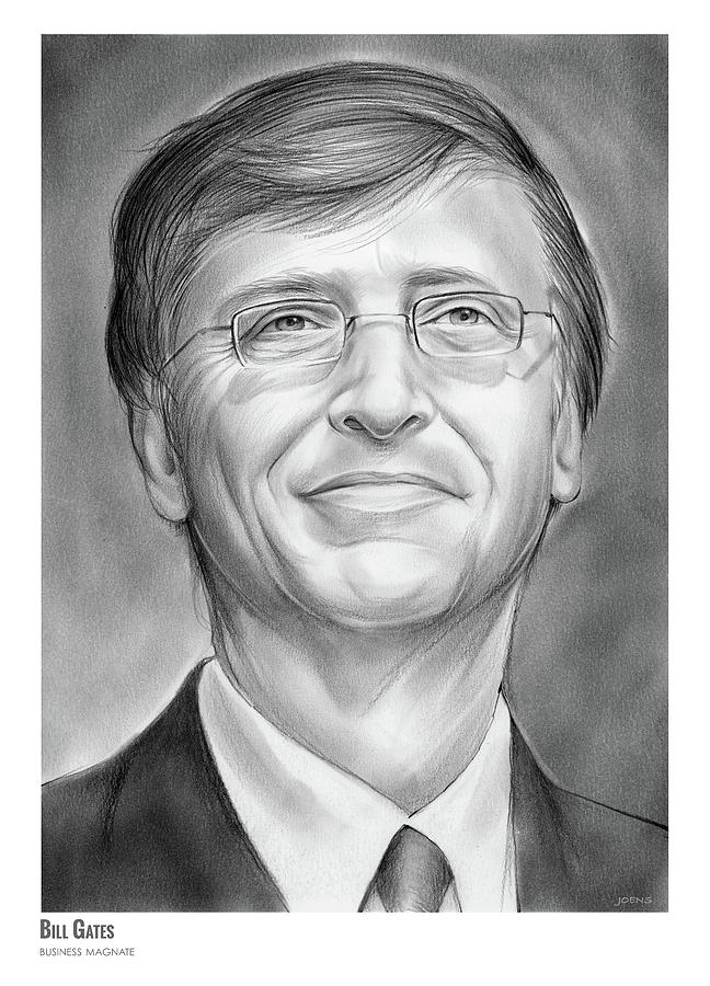 648x900 Bill Gates Drawing By Greg Joens - Bill Gates Sketch