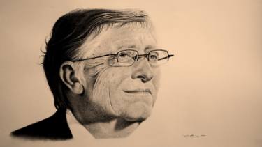 375x211 Bill Gates Drawing By Martins Lawrence Akande Saatchi Art - Bill Gates Sketch
