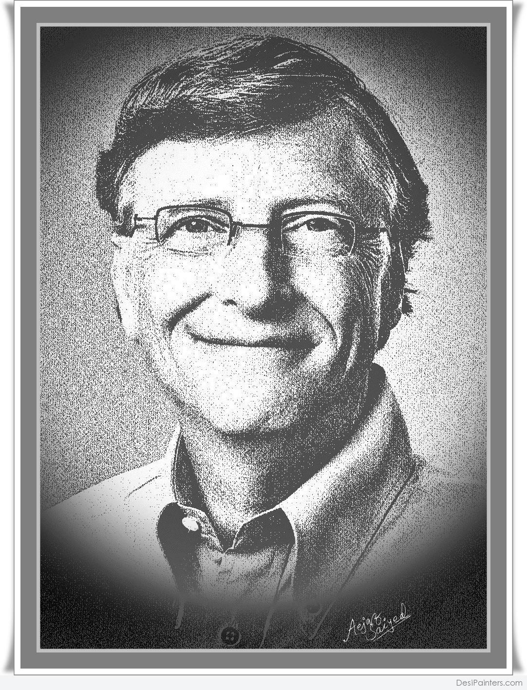 1082x1416 Digital Painting Of Bill Gates - Bill Gates Sketch