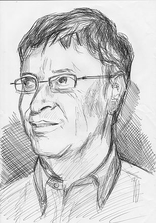 308x438 Filip Firlefijn Einstein - Bill Gates Sketch