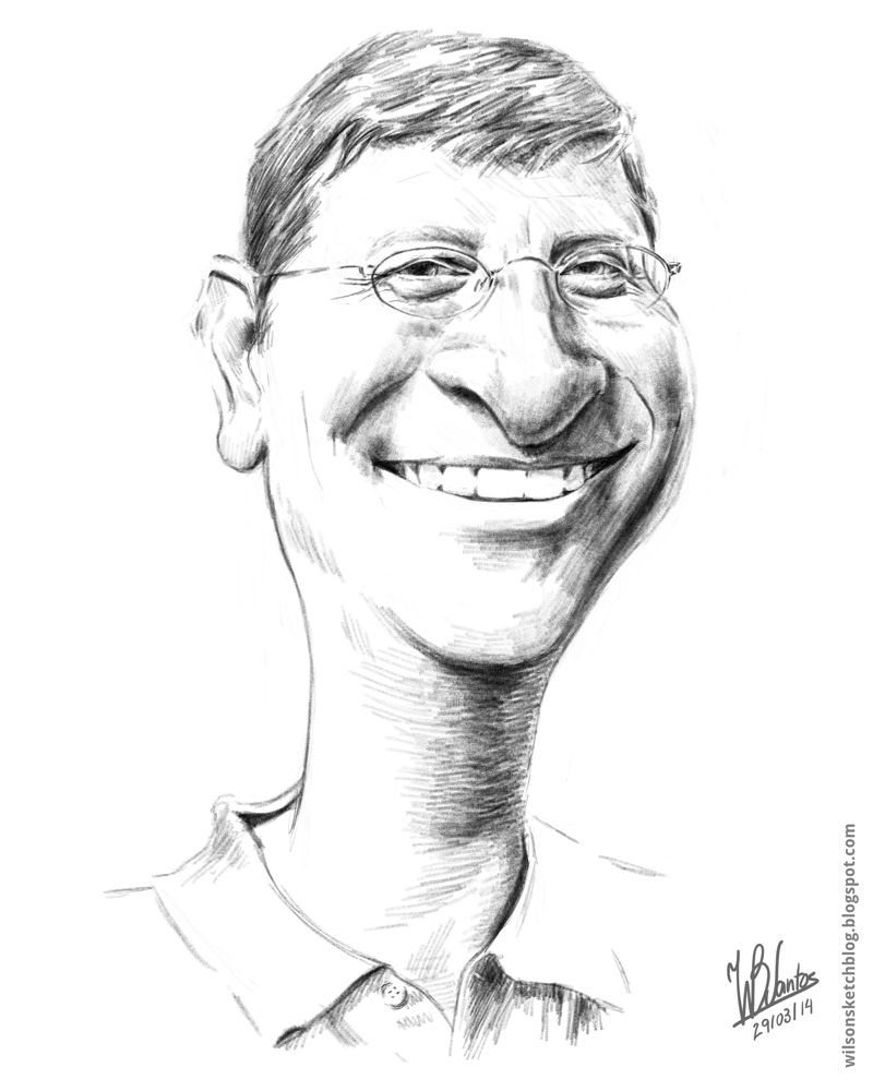 800x1000 Bill Gates (Caricature) - Bill Gates Sketch