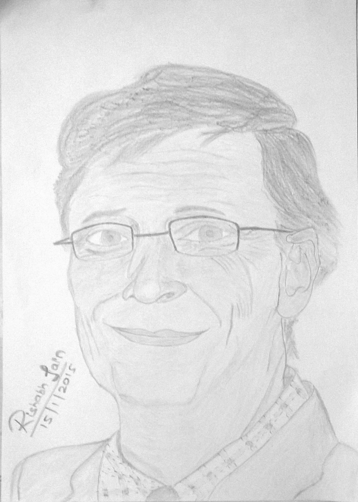 1228x1724 Pencil Sketch Of Bill Gates Pencil Sketches - Bill Gates Sketch