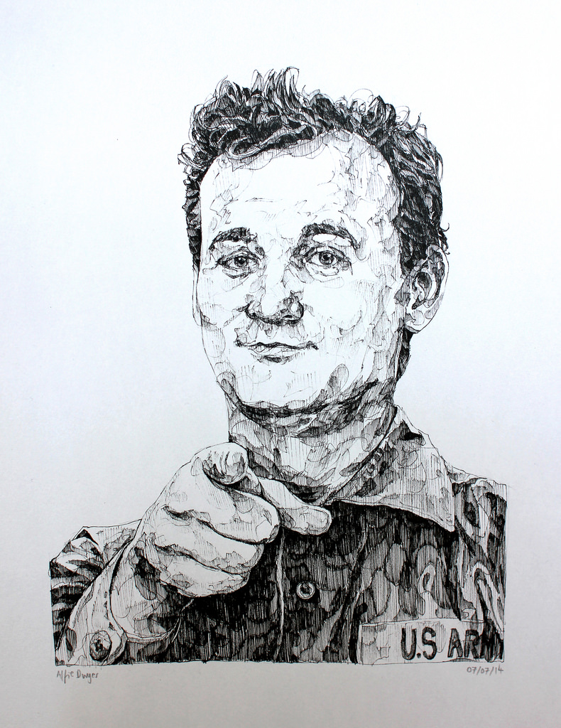 790x1024 Bill Murray Commission A3 Fine Liner On Paper - Bill Murray Sketch
