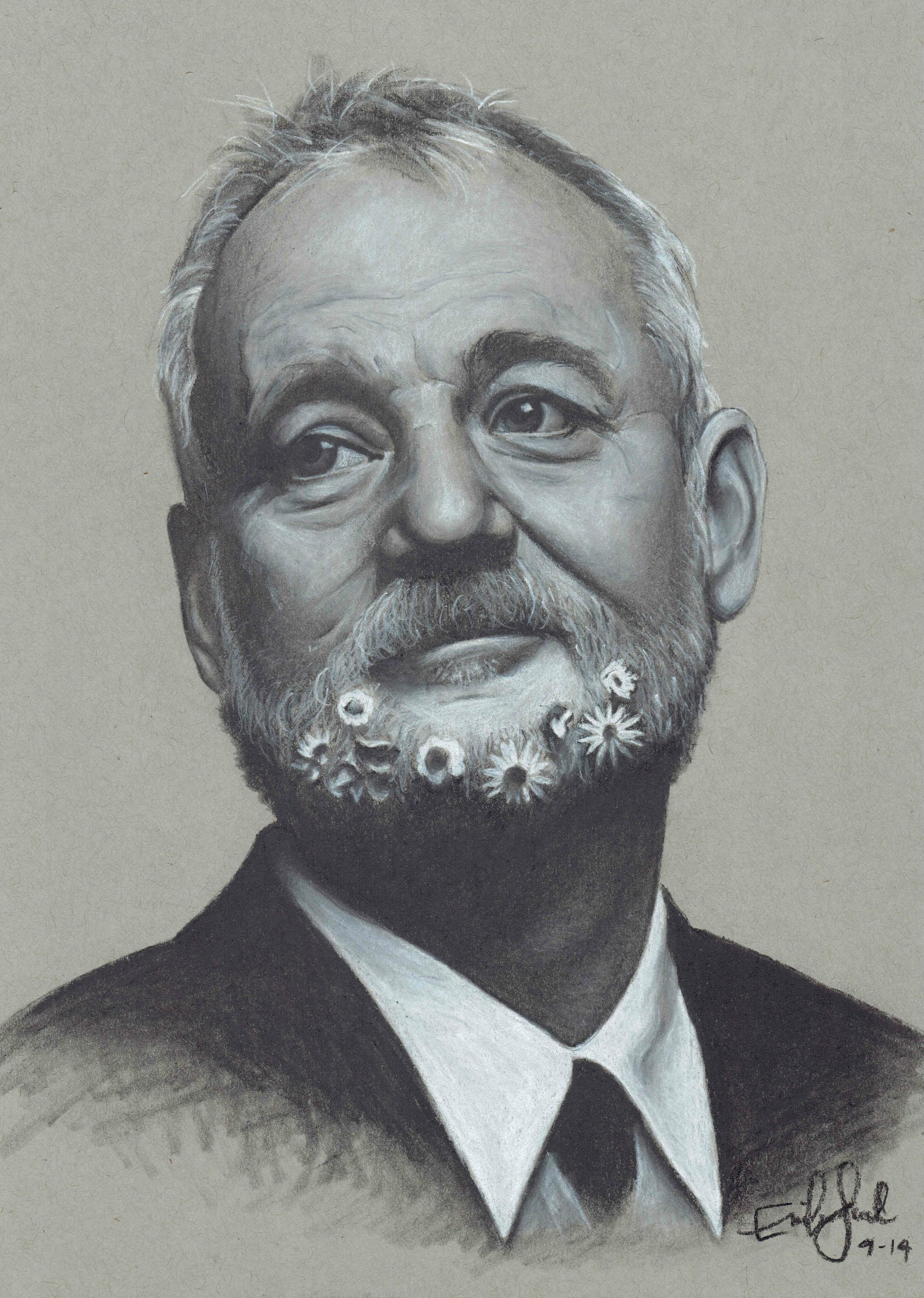 2711x3808 For My First Time Using Charcoal, I Drew Bill Murray. Critique Is - Bill Murray Sketch