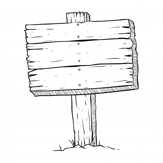 626x626 Black And White Wooden Billboard With Sketchy Or Doodle Style - Billboard Sketch