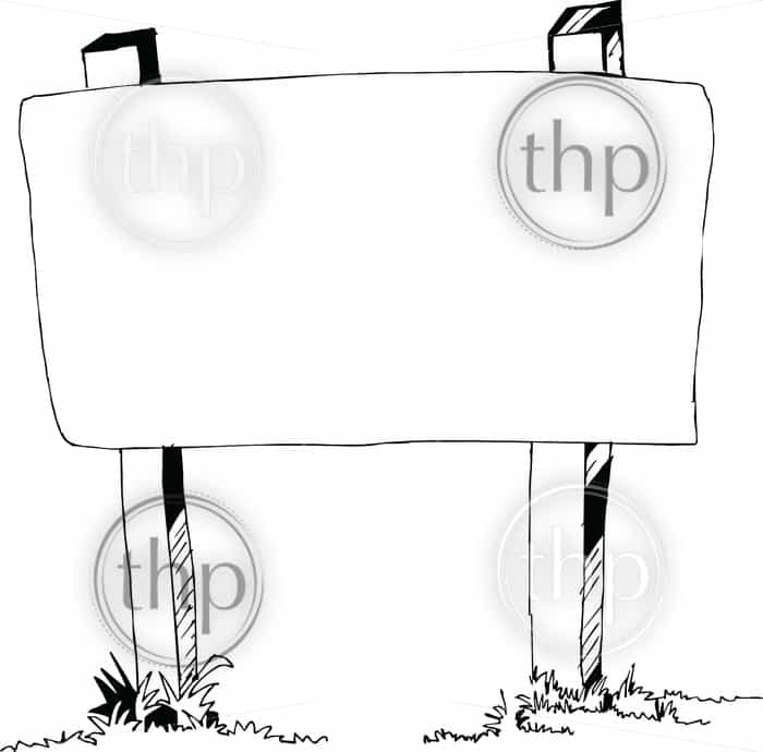 700x690 Billboard Hand Sketched As A Line Drawing In Photo - Billboard Sketch