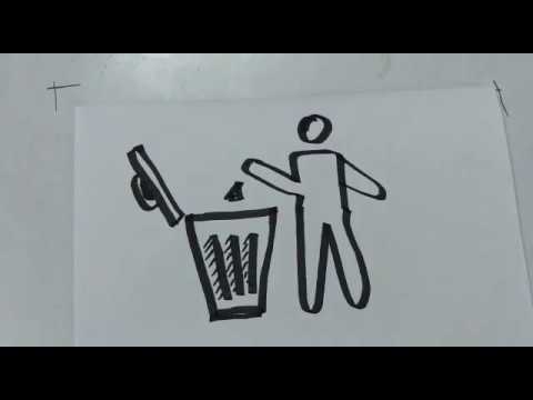 480x360 How To Draw A Man Throwing Dust In A Bin Easy Drawing Tutorials - Bin Sketch