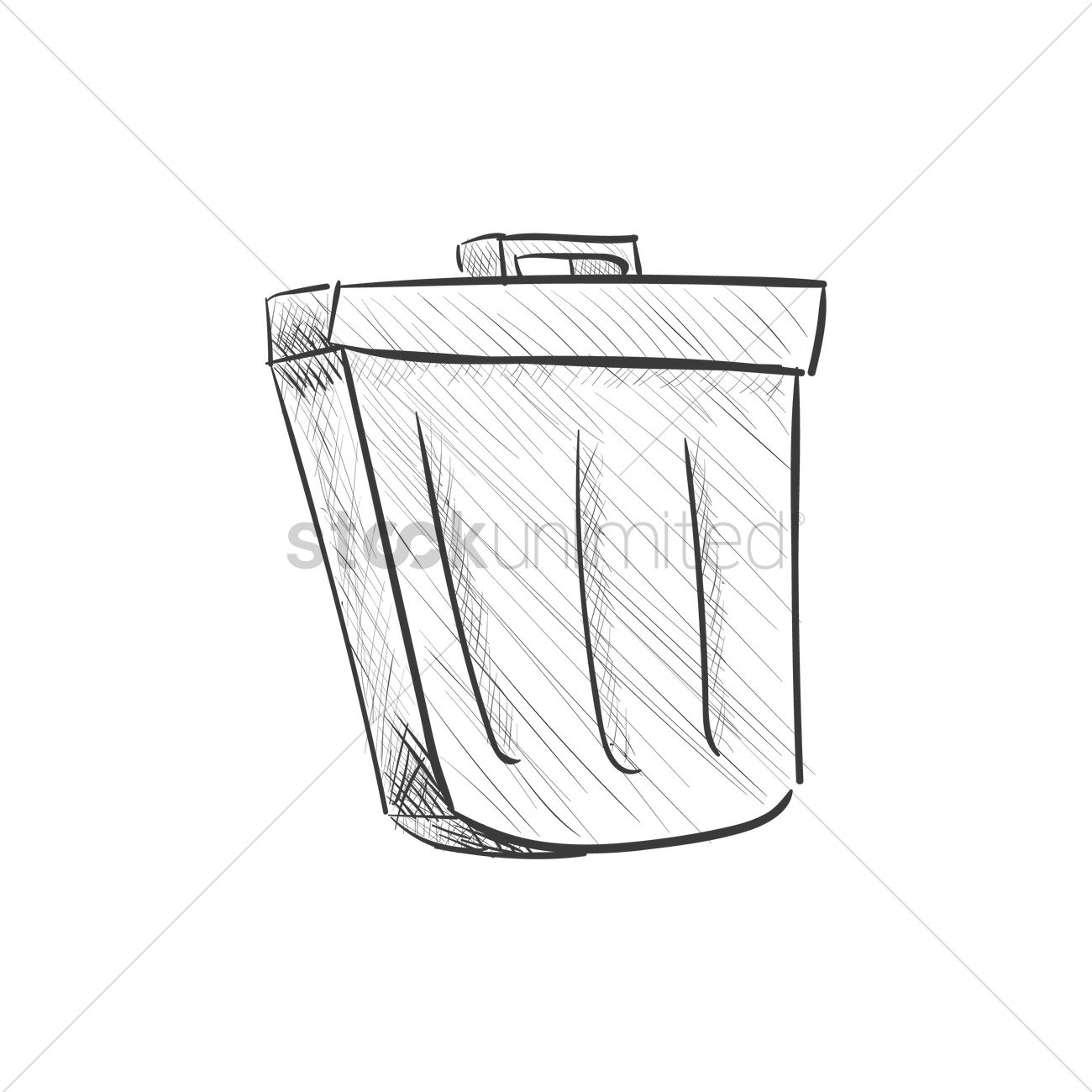 1300x1300 Trash Bin Vector Image - Bin Sketch