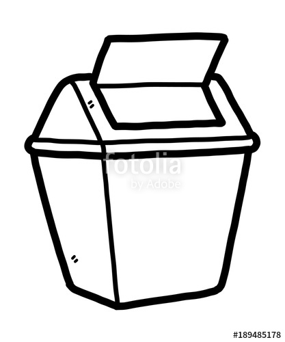 417x500 Bin Cartoon Vector And Illustration, Black And White, Hand Drawn - Bin Sketch