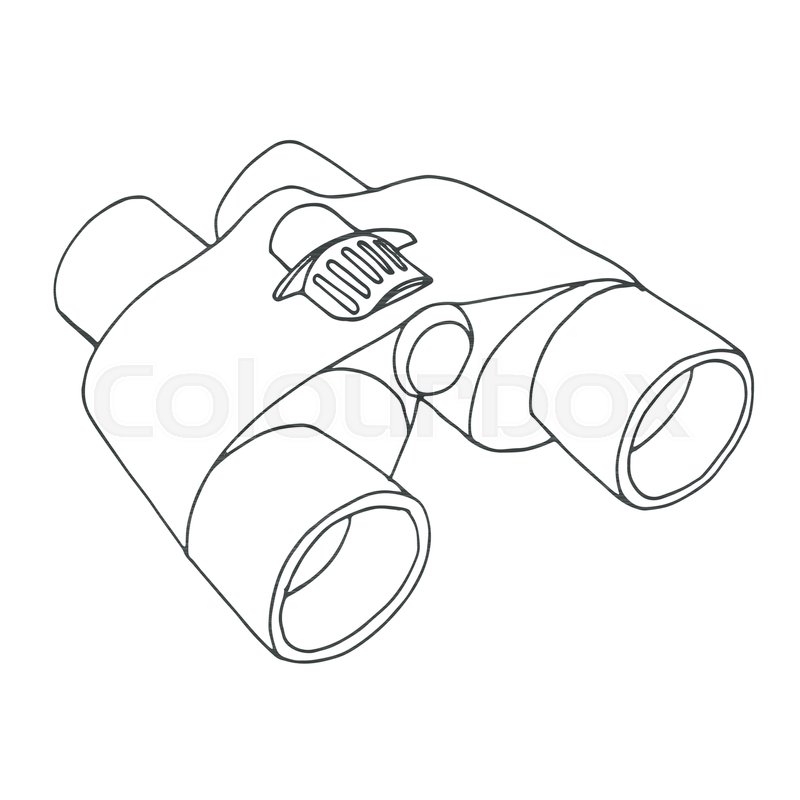 800x800 Binoculars Isolated On White Background. Vector Illustration Of A - Binoculars Sketch