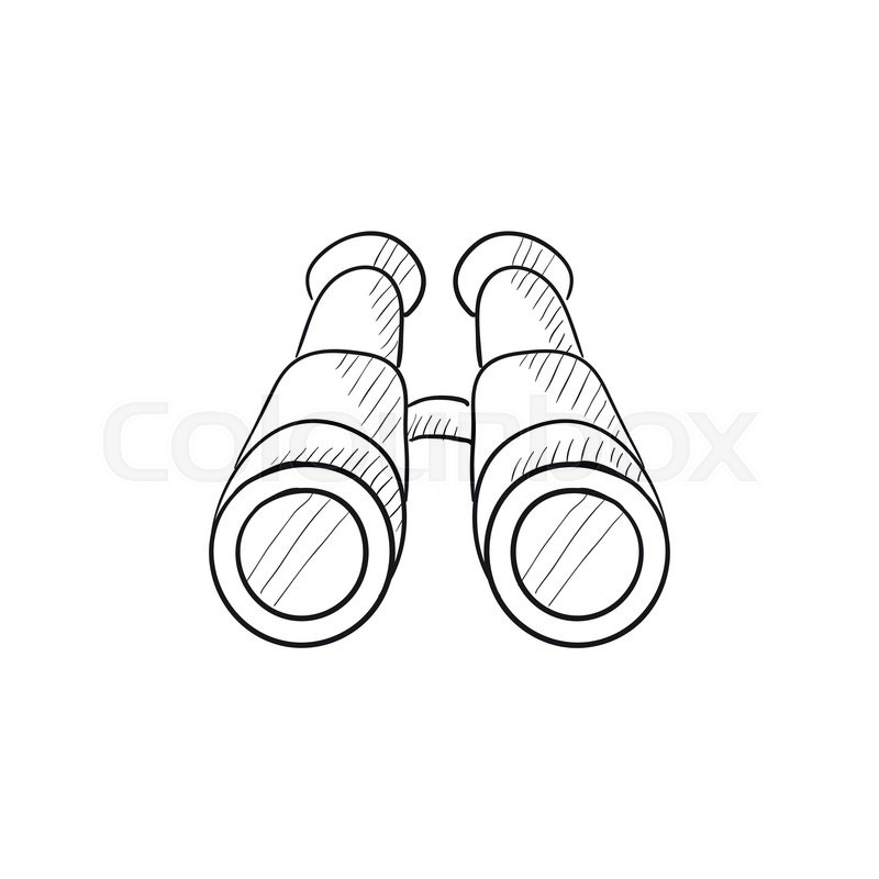 800x800 Binoculars Vector Sketch Icon Isolated On Background. Hand Drawn - Binoculars Sketch