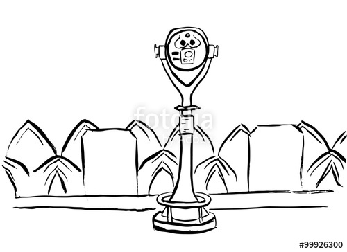 500x364 Touristic Binoculars Sketch Stock Image And Royalty Free Vector - Binoculars Sketch